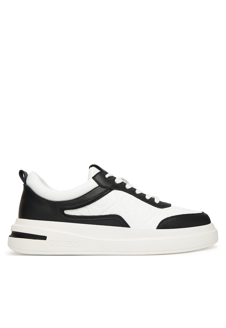 Tenisi barbati piele naturala - Alb/Negru