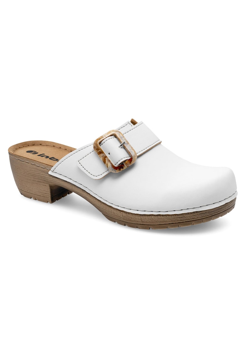 Papuci dama - material sintetic - Alb
