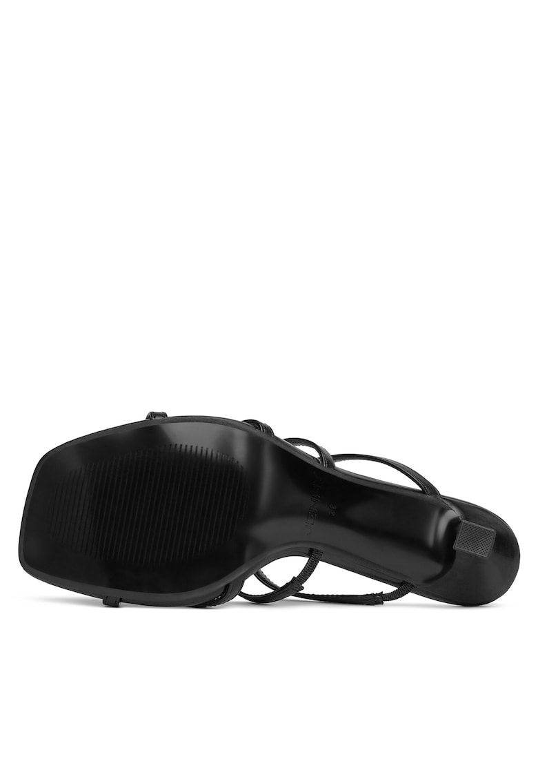 Papuci cu toc dama - negru - piele ecologica - model CWBFFS20S-1