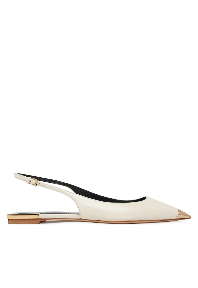 Balerini dama - piele naturala - bej/auriu