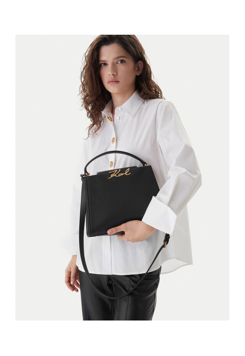 Geanta dama neagra/aurie - din piele naturala - model 992