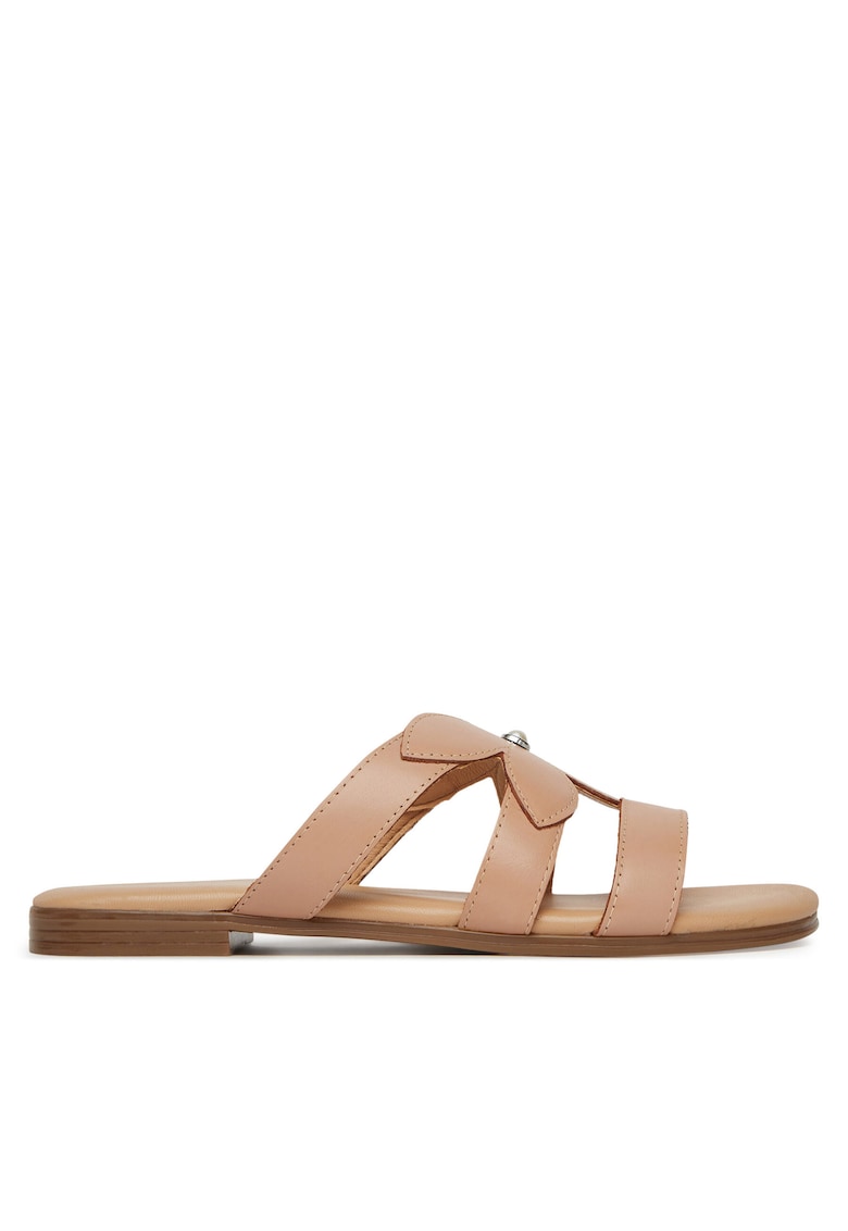 Papuci dama - piele naturala - bej - Bej