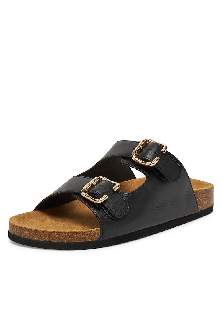 Slapi dama - piele naturala - negru - Negru