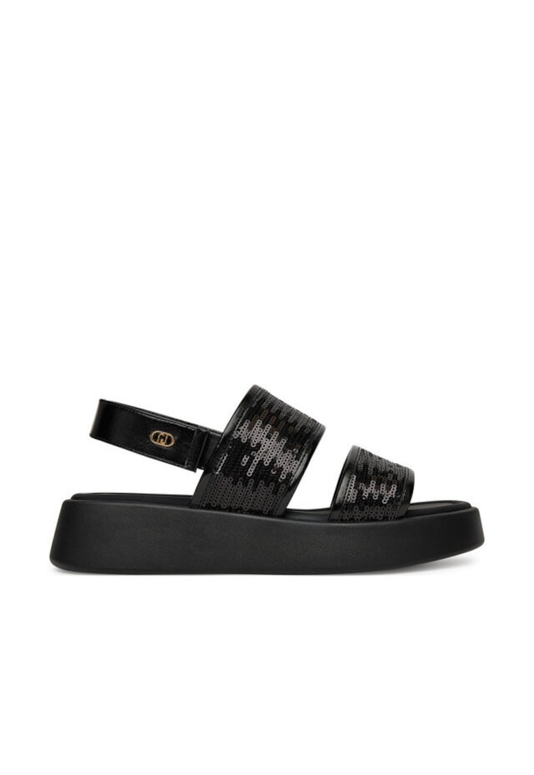 Sandale dama - piele ecologica - negru -