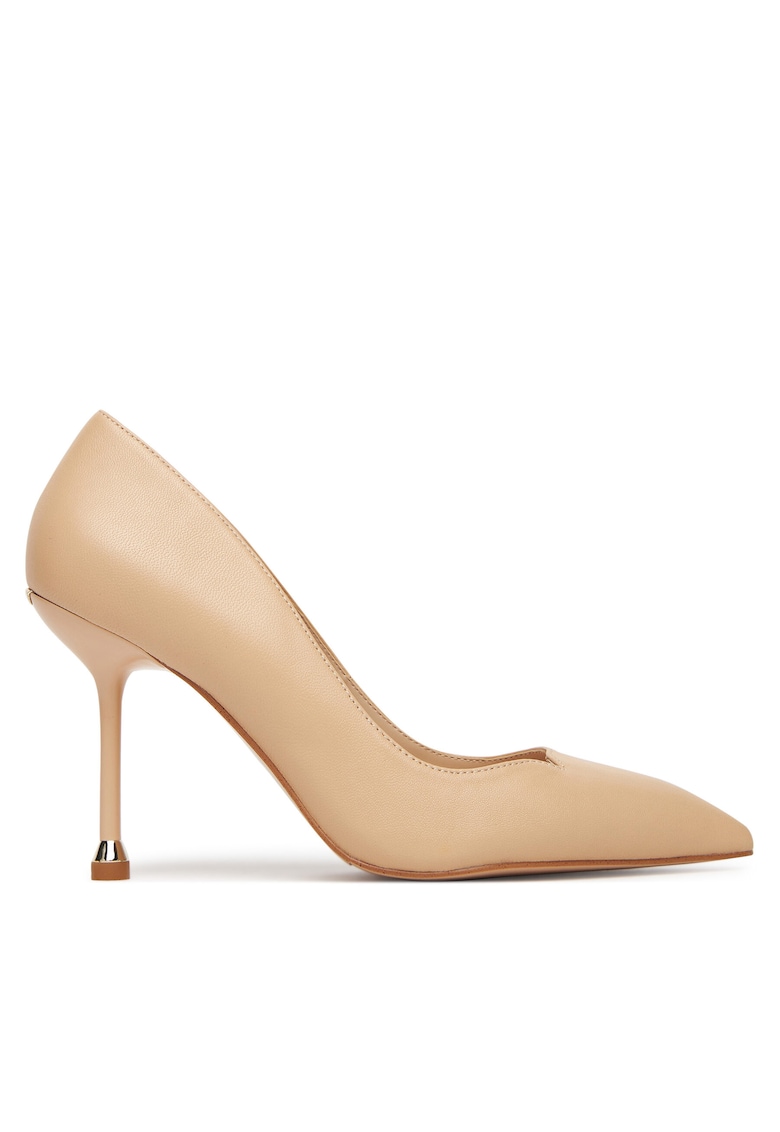 Pantofi dama - toc - piele naturala - bej -