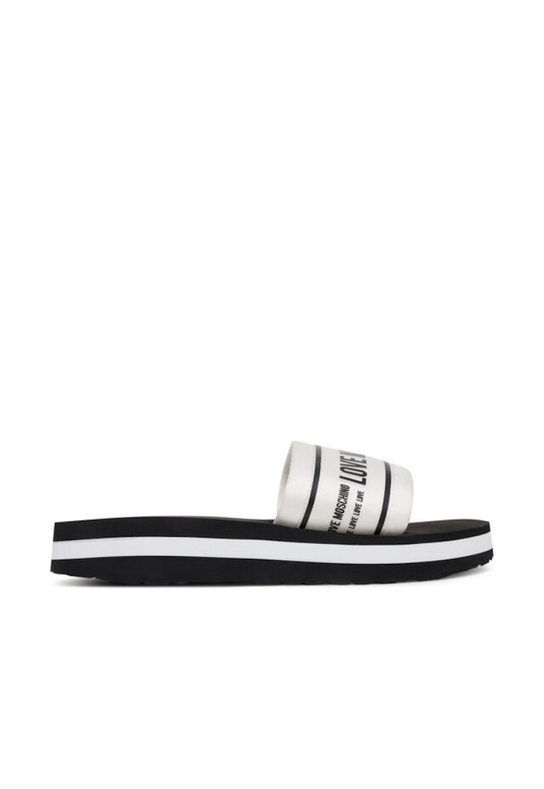 Papuci dama - alb-negru