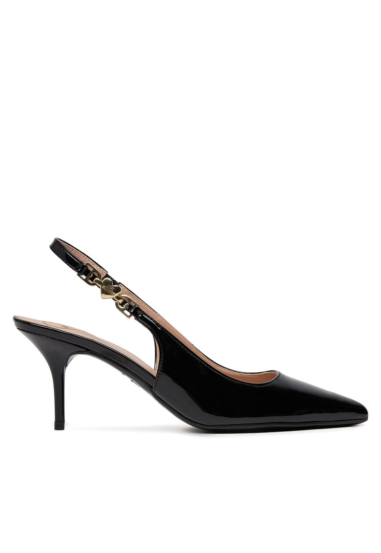 Sandale dama - negre - toc - piele ecologica