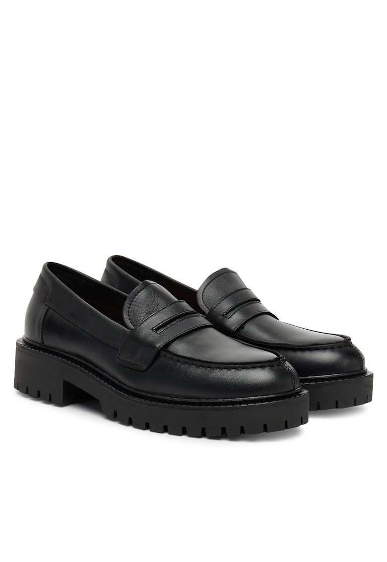 Mocasini dama - piele naturala - negru -