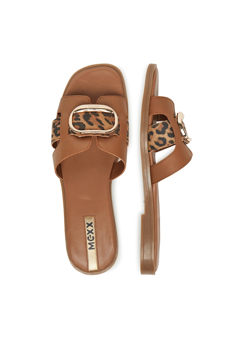 Slapi dama - piele naturala - culoare maro