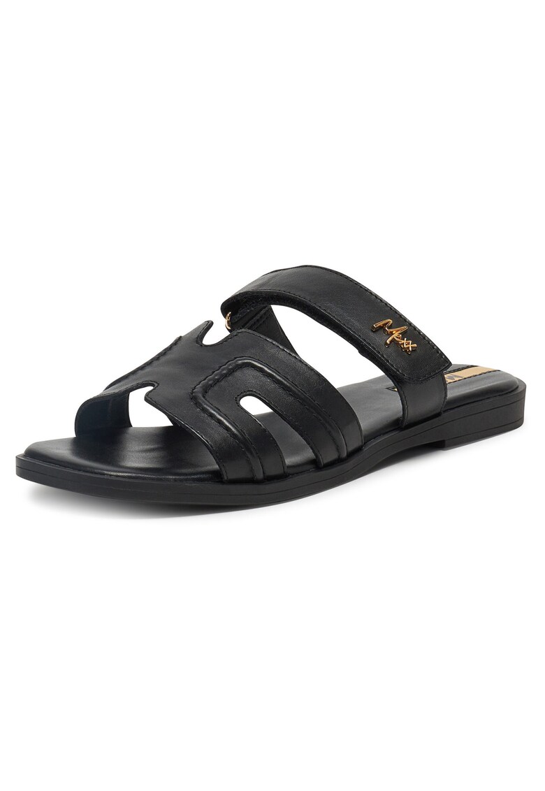 Slapi dama model MX/012C-EST - piele naturala - negru