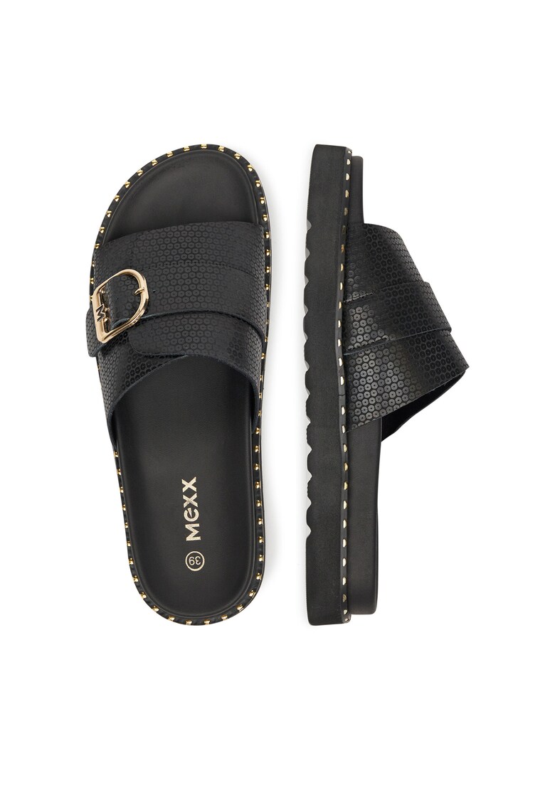 Slapi dama model MX/019C-HY - piele naturala - negru