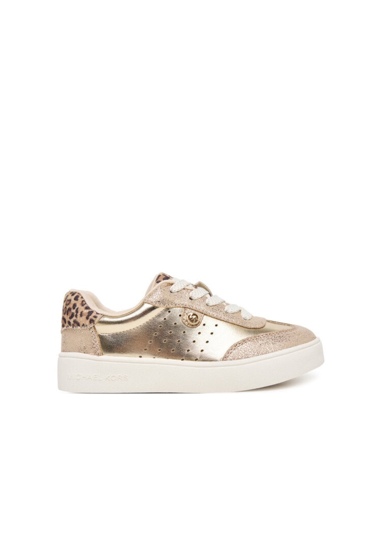 Pantofi fete - auriu metalic - imprimeu leopard
