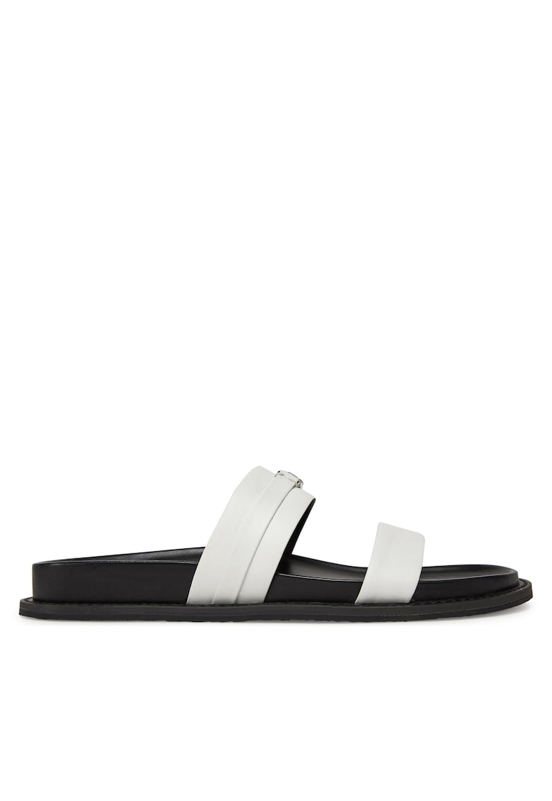 Slapi dama - Optic White - piele naturala - model Mandy Flat Sandal