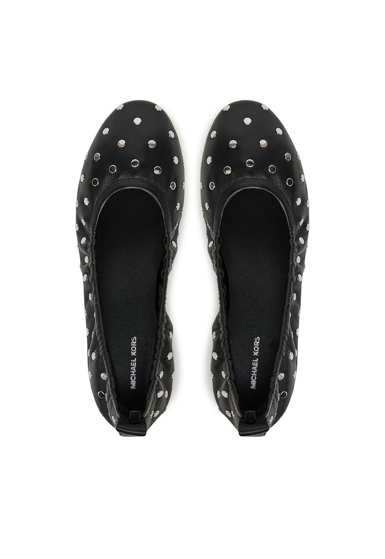 Balerini dama Amy - piele naturala - negru/argintiu
