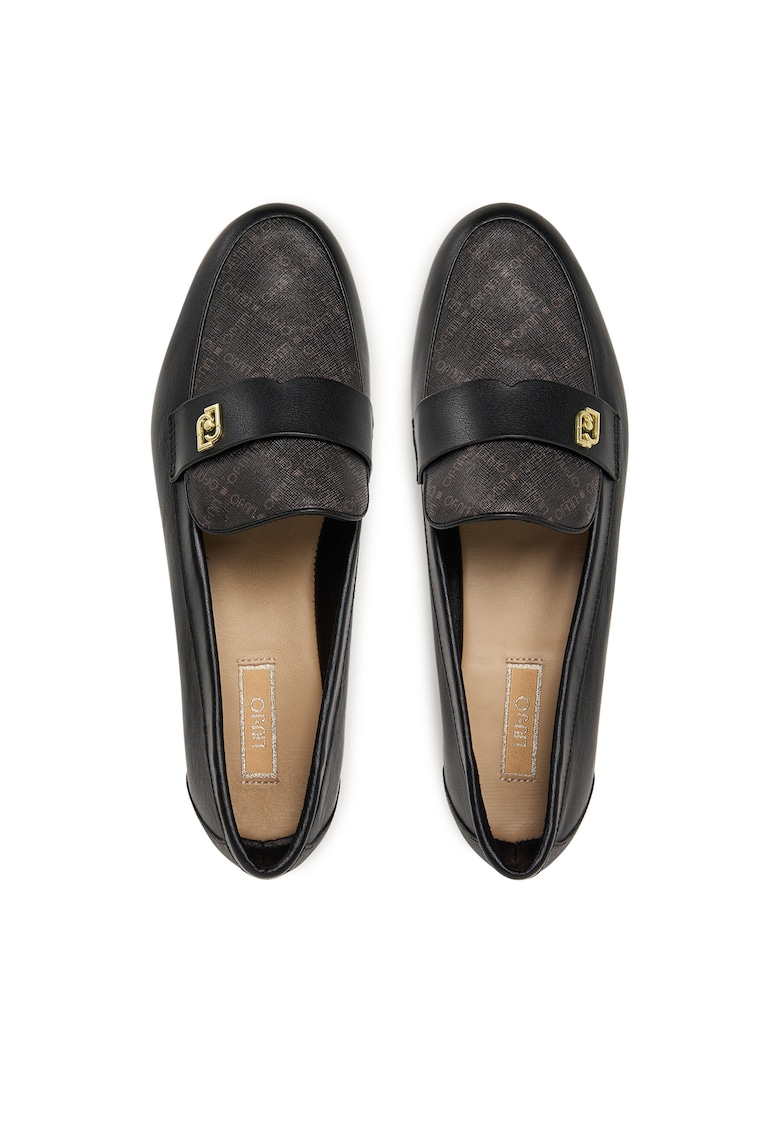 Mocasini dama - piele naturala - negru/maro