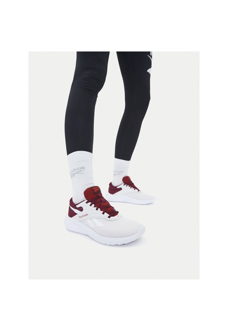 Pantofi sport dama textil - alb/rosu -