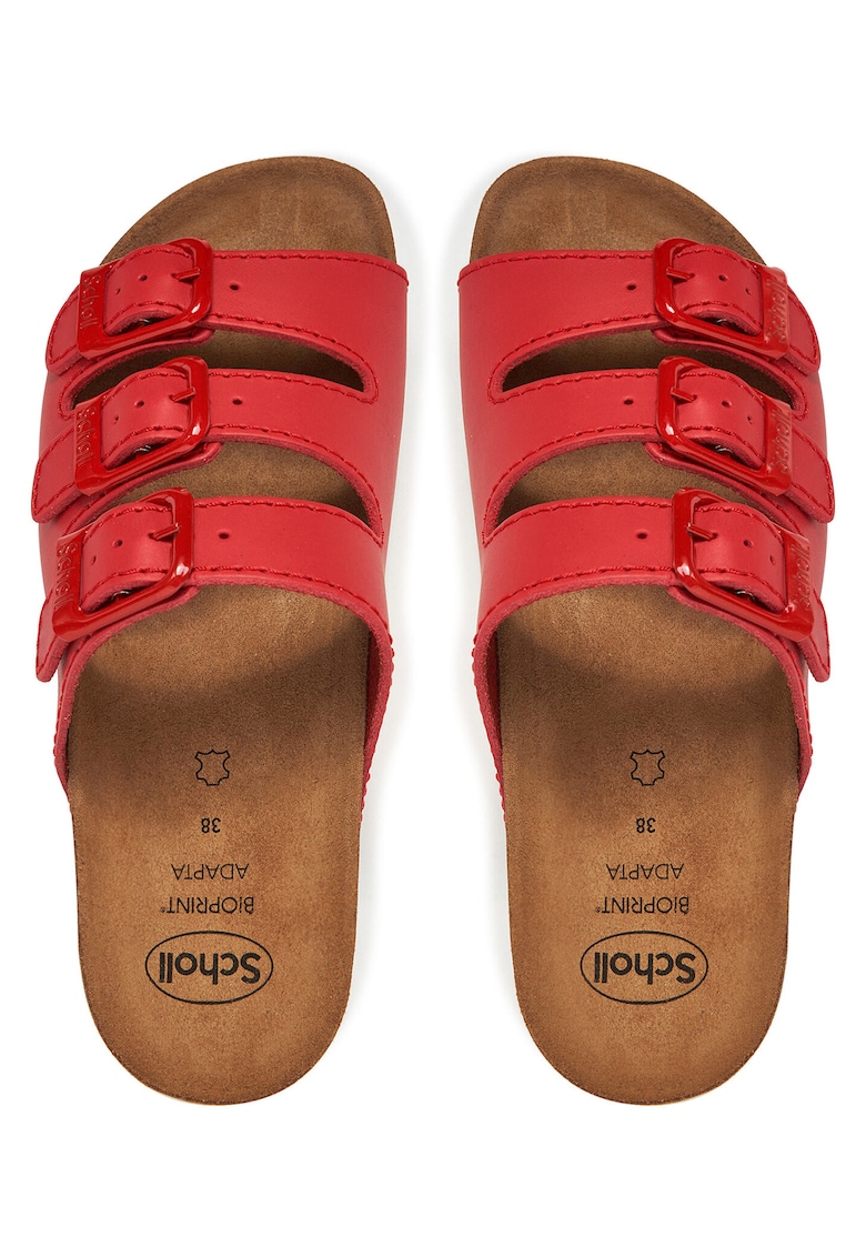 Slapi dama model 1051 Rio Wedge - piele naturala - rosu -