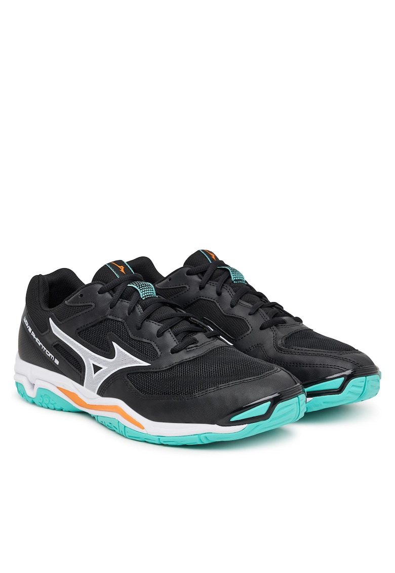 Pantofi sport barbati Wave Phantom 3 - Negru/Tangelo/Verde gheata - piele ecologica