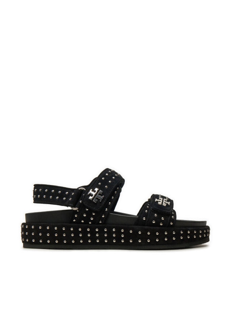 Sandale dama - piele naturala - Negru/Argintiu