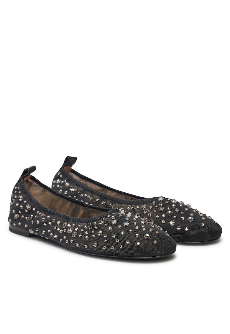Balerini dama - textil - negru