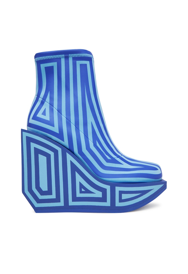 Botine dama Blue Mix Wa Bootie Hi - albastru - textil