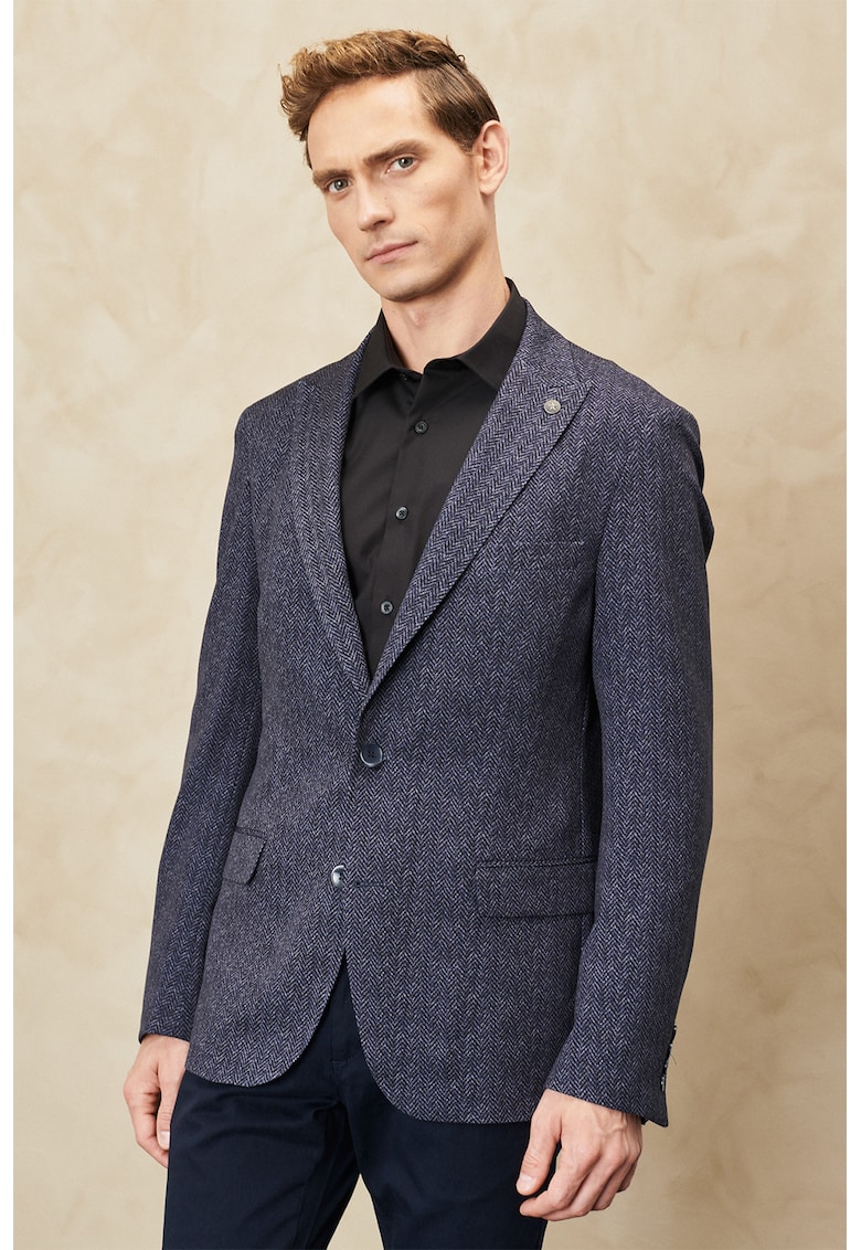 Sacou cu model herringbone