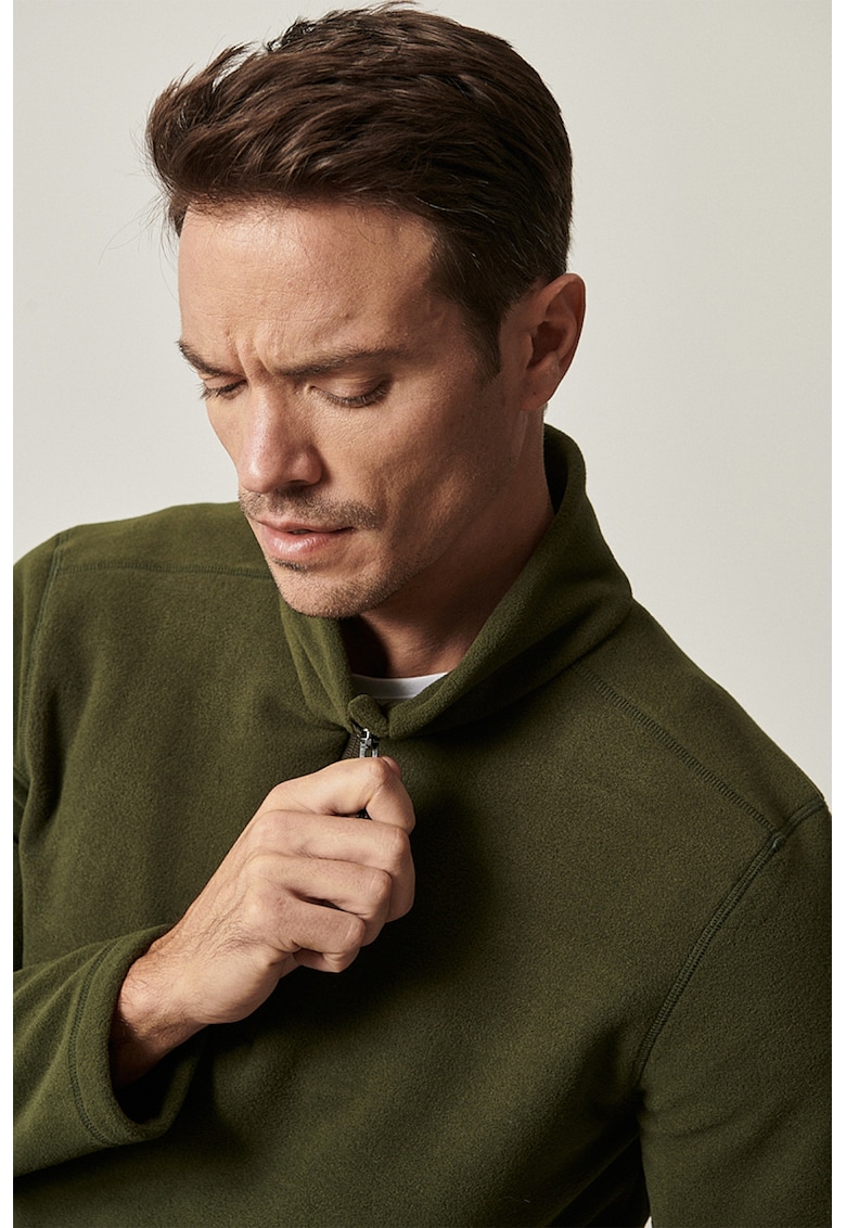 Bluza din fleece cu fenta cu fermoar