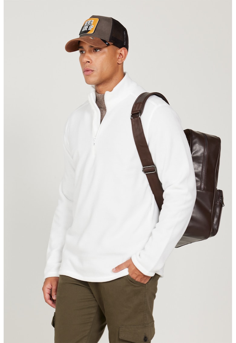 Bluza de trening de fleece cu fenta cu fermoar