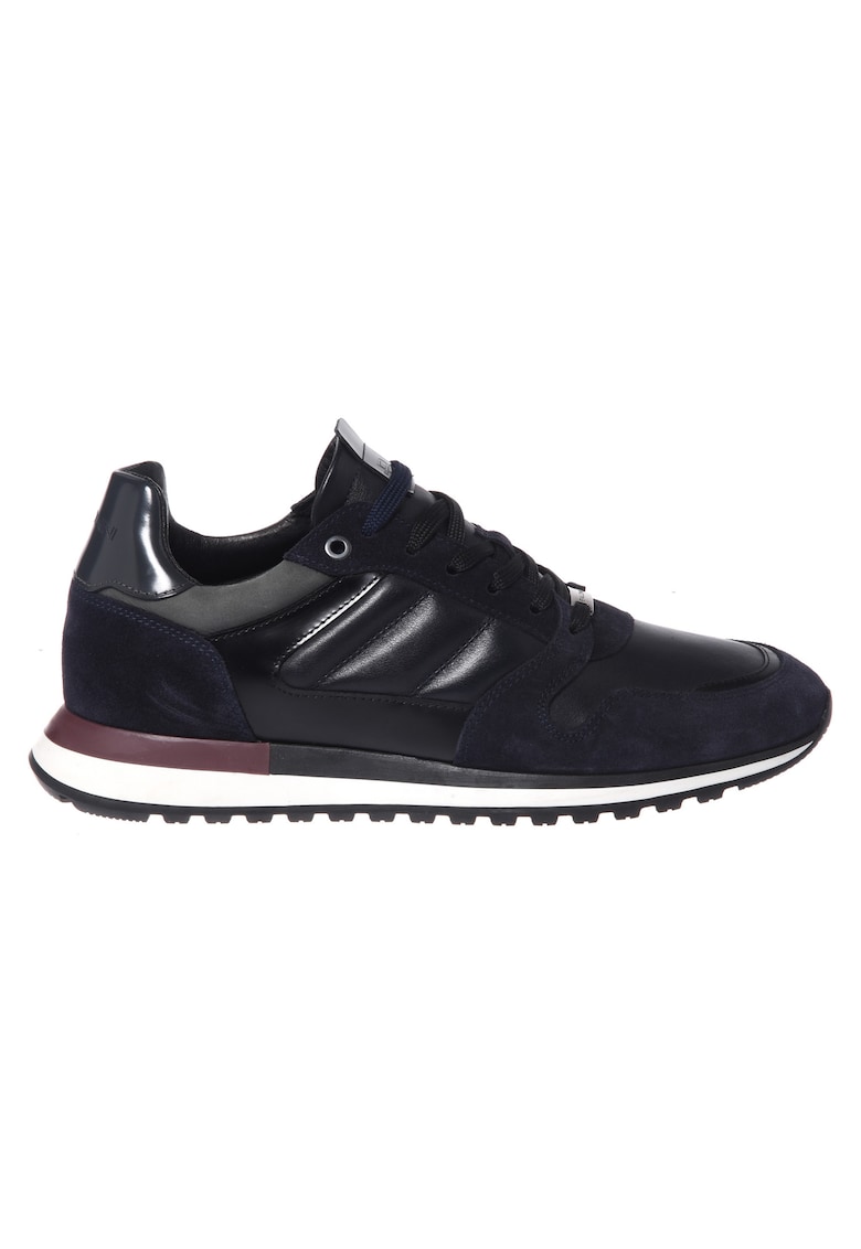Baldinini Pantofi sport uni de piele cu garnituri de piele intoarsa - Bleumarin