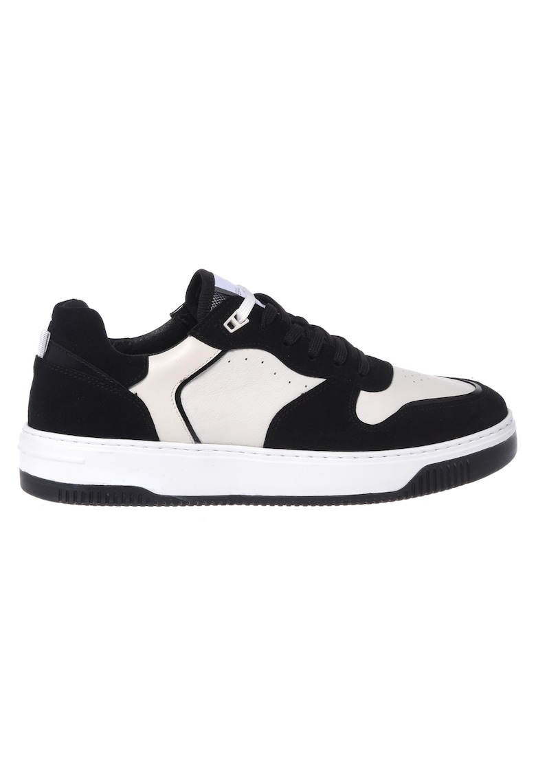 Baldinini Pantofi sport cu garnituri de piele intoarsa - Alb/Negru