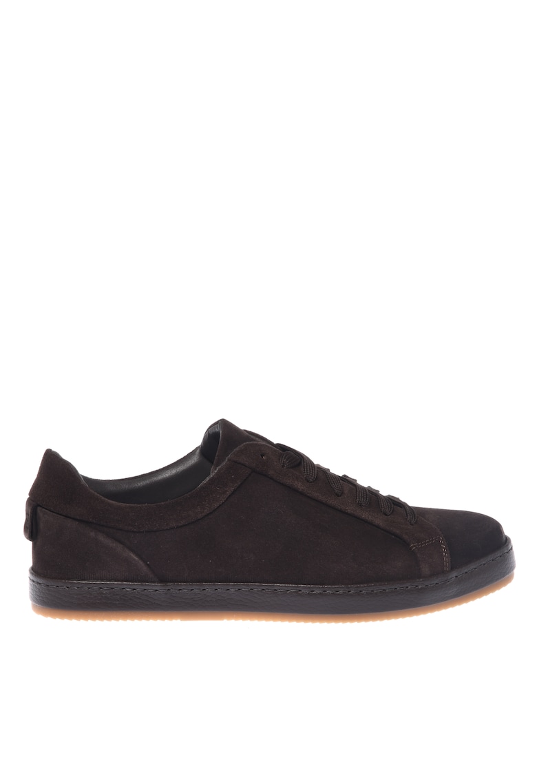 Pantofi sport low-cut de piele intoarsa - Maro