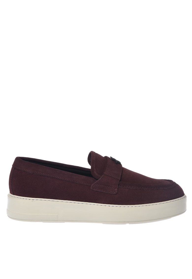 Baldinini Pantofi loafer de piele intoarsa cu logo - Visiniu