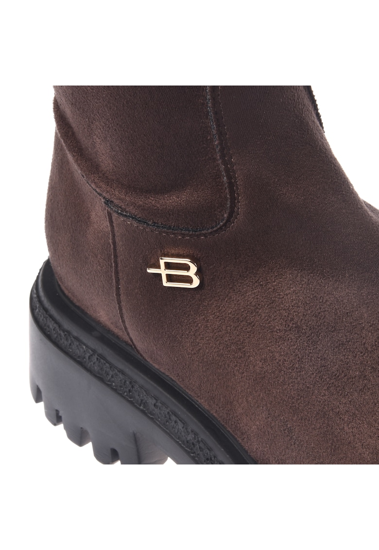 Cizme lungi pana la genunchi din piele intoarsa ecologica