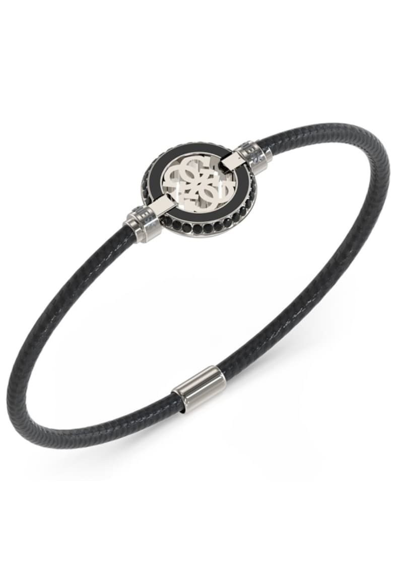 Bratara Regata cu snur si cristale JUMB04425JWSTBK - Negru - Argintiu