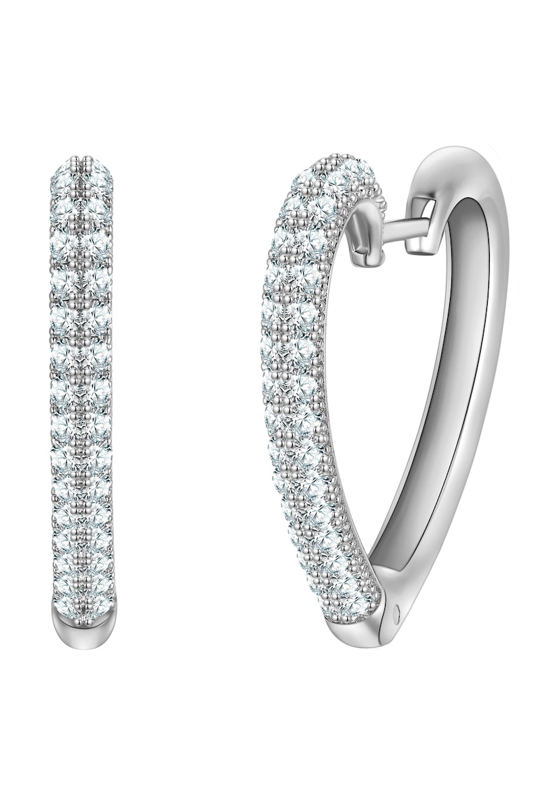 Cercei placati cu arignt cu zirconia - Argintiu