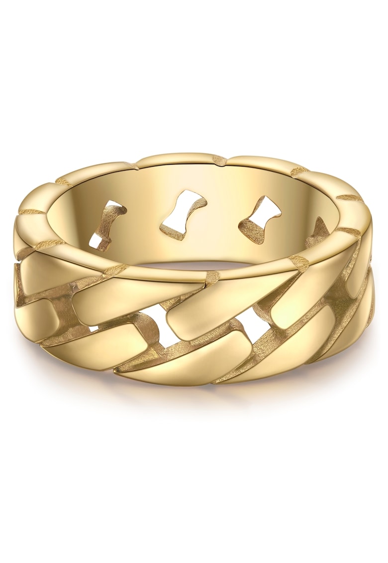 Inel de otel inoxidabil cu aspect de lant - Auriu