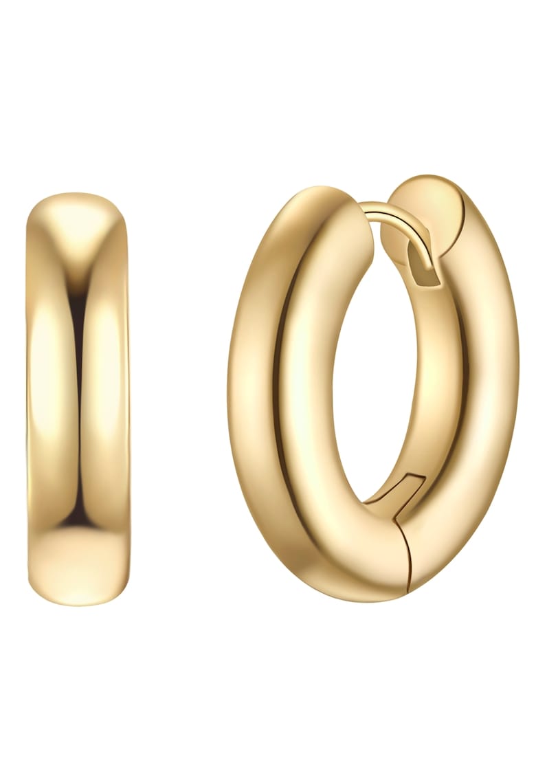 Cercei rotunzi placati cu aur de 14K - Auriu