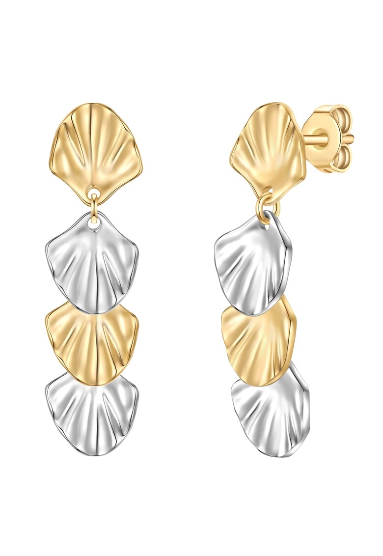 Cercei cu elemente in forma de scoici - Auriu/Argintiu