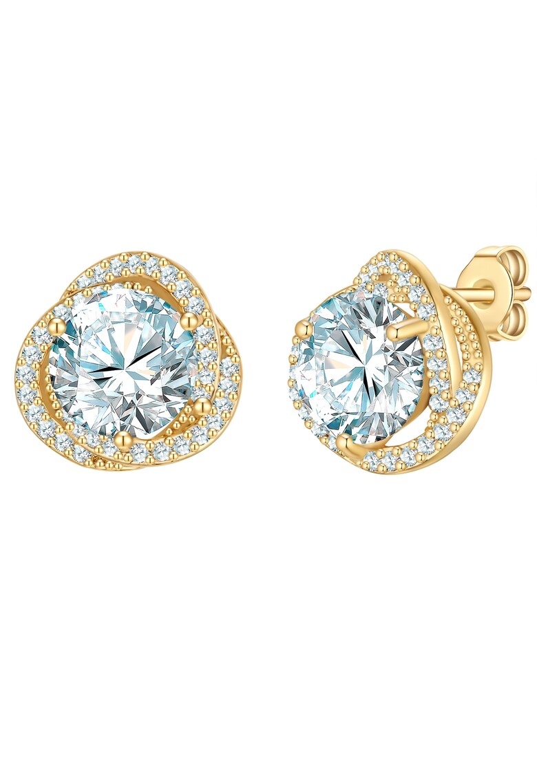 Cercei cu tija si cristale - Auriu