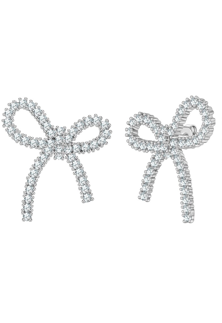 Cercei in forma de funda cu zirconia - Argintiu