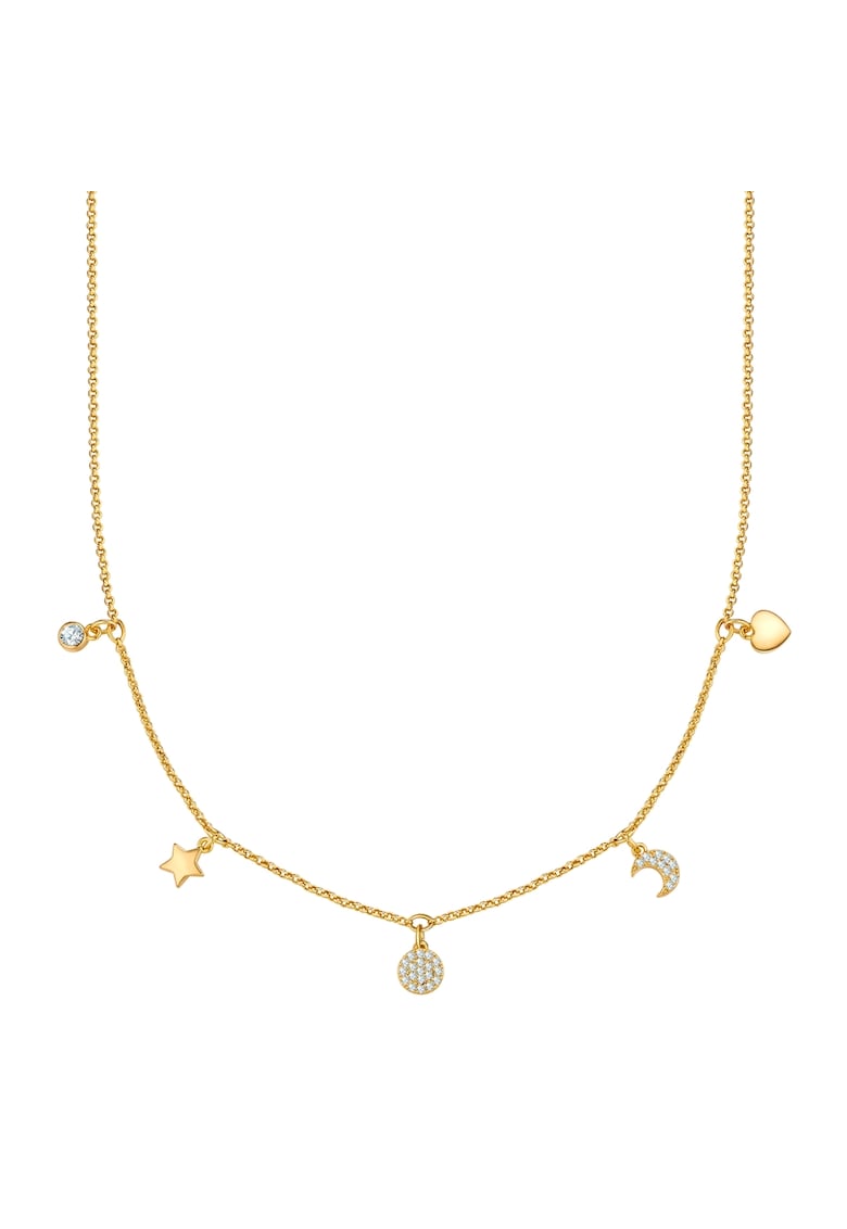 Colier de alama cu zirconia - Auriu