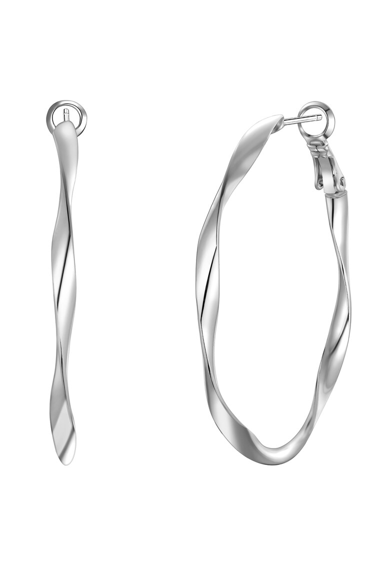 Cercei rotunzi placati cu argint - Argintiu