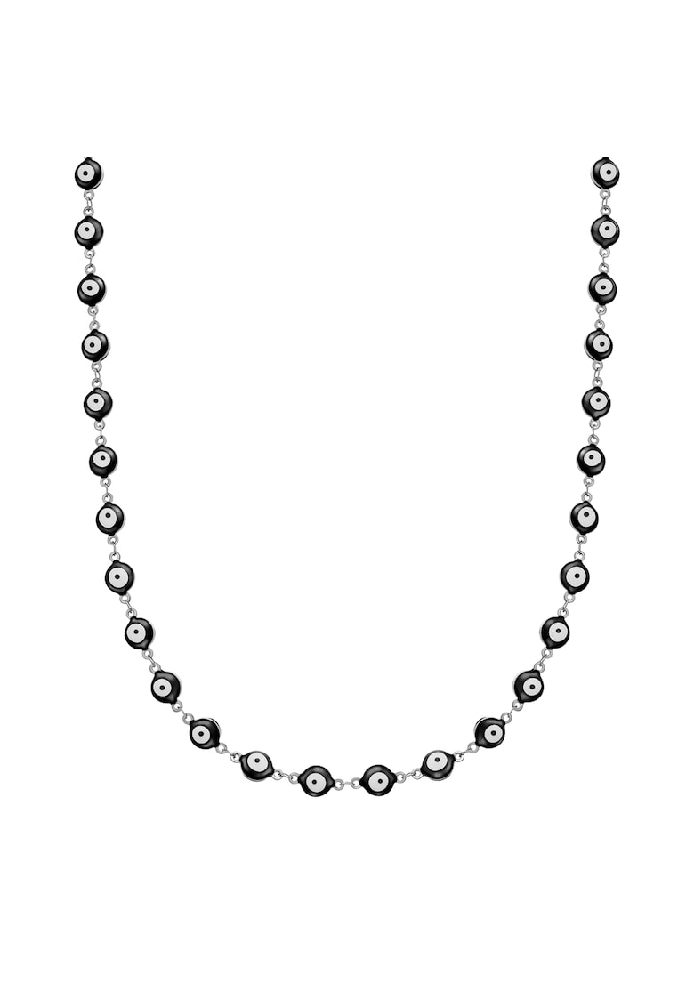 Colier de otel inoxidabil cu elemente Evil Eye - Argintiu