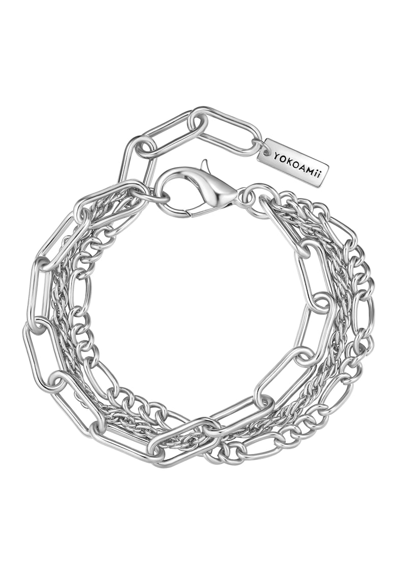 Bratara-lant placata cu argint - Argintiu