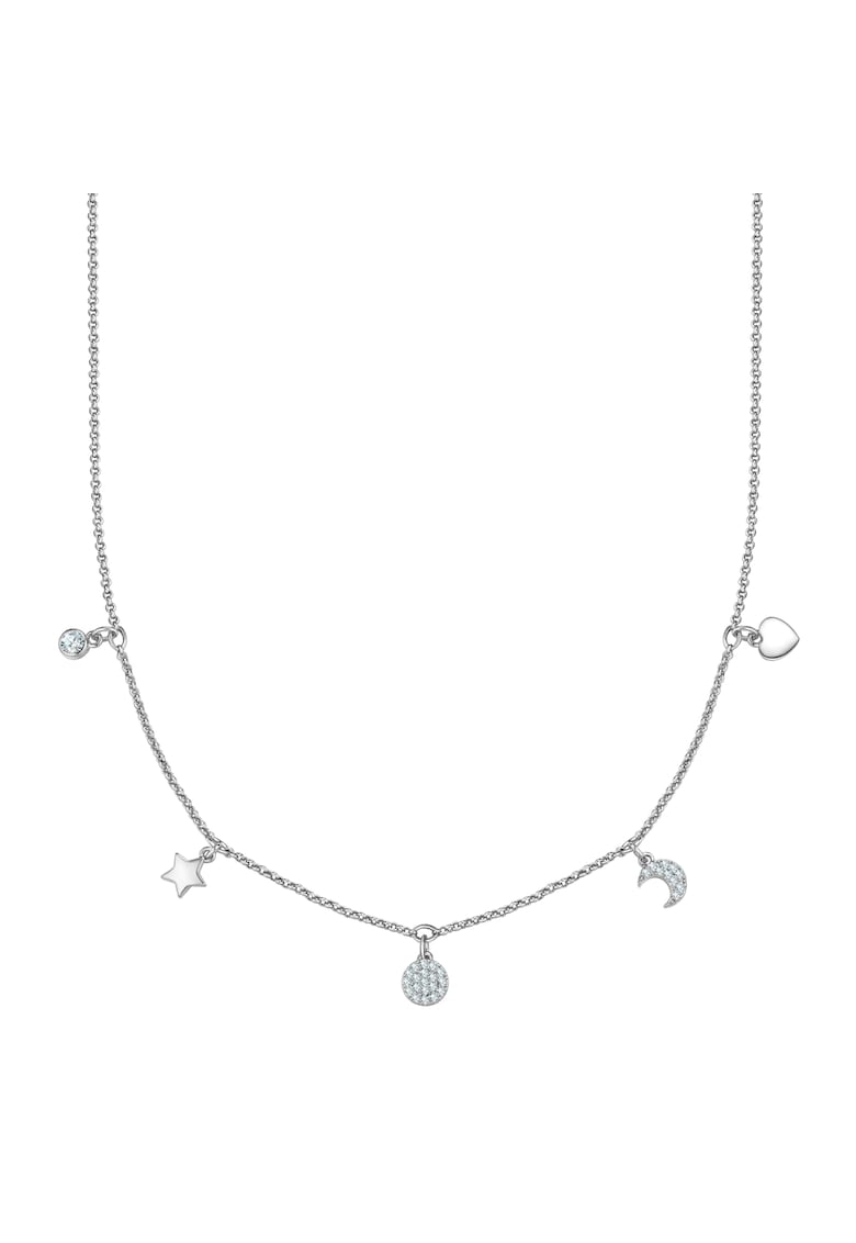 Colier placat cu argint si pandantive variate - Argintiu