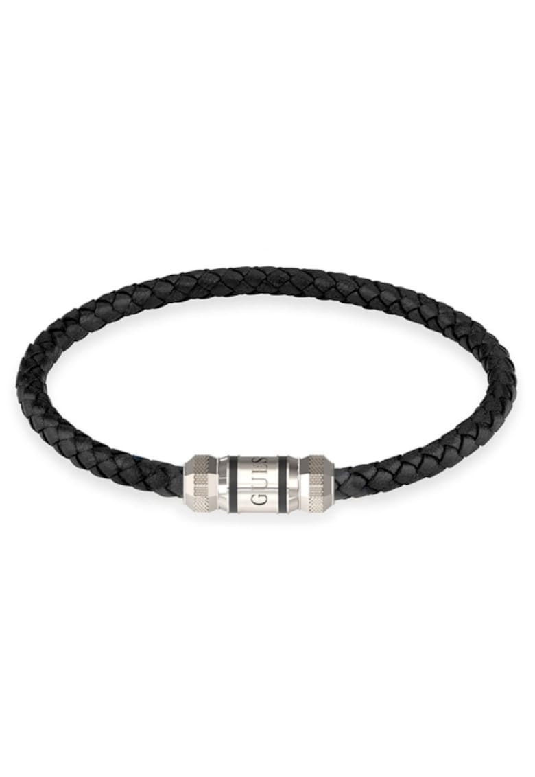 Bratara Exagon piele JUMB05094JWSTBK - Argintiu - Negru