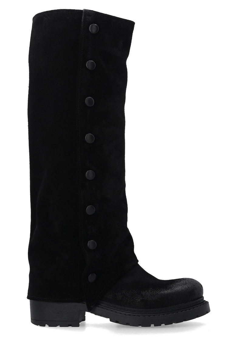 Cizme pana la genunchi din piele intoarsa