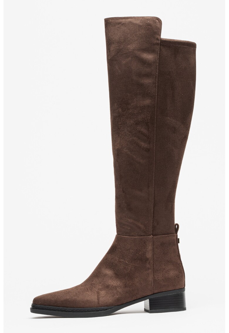 Cizme din piele intoarsa sintetica Lex - Maro inchis