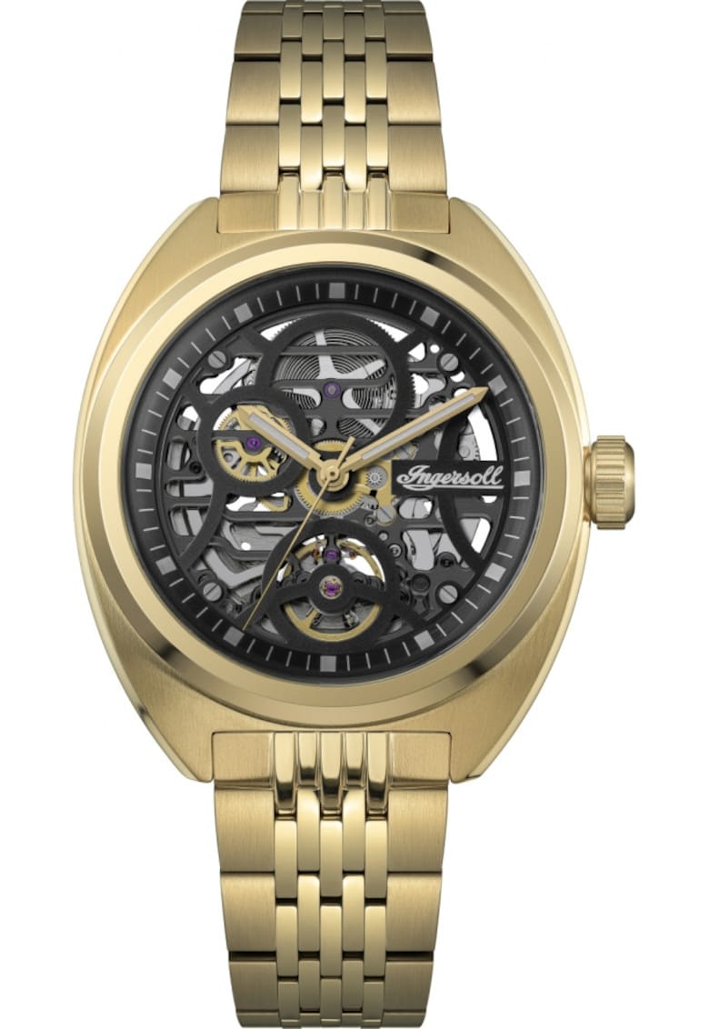 Ceas de dama I16902 - clasic - de culoare aurie - cu mecanism aparent