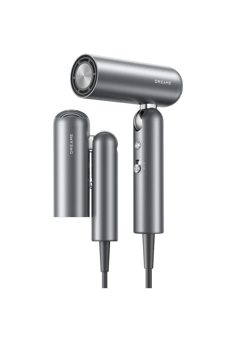 Uscator de par si ondulator Pocket Pro - 1300W - design pliabil - uscare par scurt in 40 sec - 300 milioane ioni negativi/cm³ - 60 dB - motor de 110.000 RPM - 300g - Grej